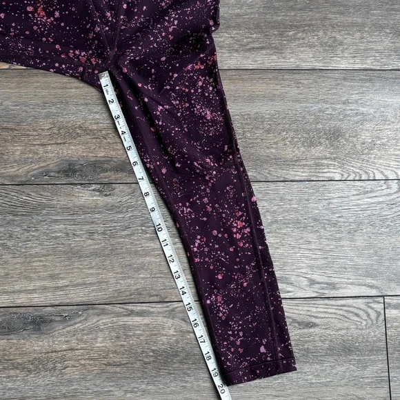 Athleta Stash Pocket Capri Leggings Lot Splat Splatter Purple Plum Gray sz XS - Picture 6 of 16